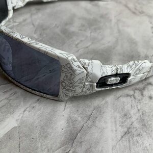 Mens White & Black Sunglasses Black Logo